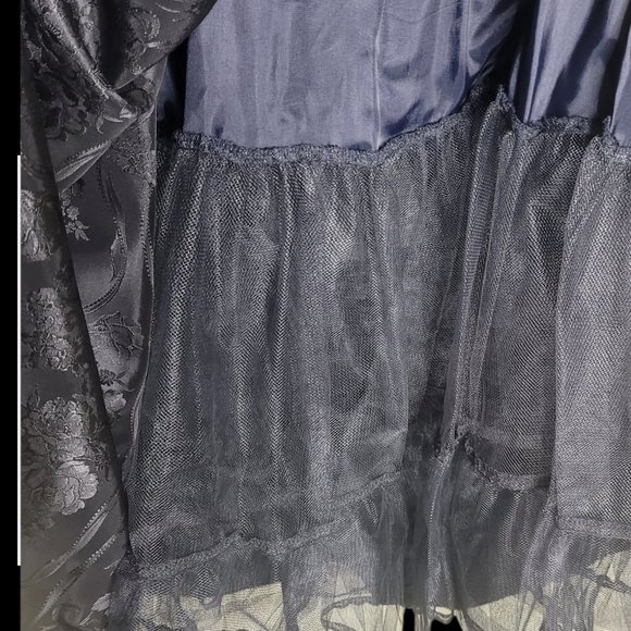 Scott McClintock Vintage Black Lace Floral Design Long Sleeve Dress with Bow 14 - Picture 8 of 9